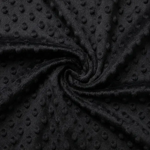 Minky a fleece: černá s dolíčky