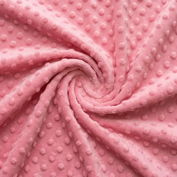 Minky a fleece: lososová s dolíčky