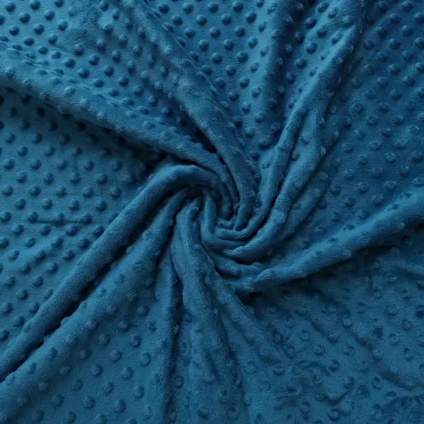 Minky a fleece: petrolejová s dolíčky